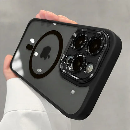 Luxuriöse magnetische Metall-Linsen-Stoßfänger-Schutzhülle für iPhone 17 Air 16 15 14 13 12 11 Pro Max Plus kabelloses Laden Hard Cover