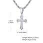 Hip Hop Cross Necklace for Men Women,50/55/60cm Stainless Steel Chic Cross Pendant,Christian Classic Jewelry Gifts