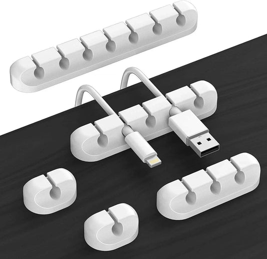 VIKEFON Silicone USB Cable Winder & Adhesive Clips