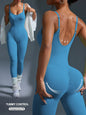 Einteiliger nahtloser Sport-Yoga-Jumpsuit, sexy rückenfreier Bodycon-Trainingsanzug für Damen, Outfit, Fitnessstudio-Set, Sportbekleidung, Trainingsanzug