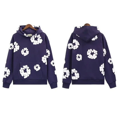 Hoodie Cross border European and American Hot selling Cotton Foam Printed Tears Hoodie Men's and Women's Hoodies