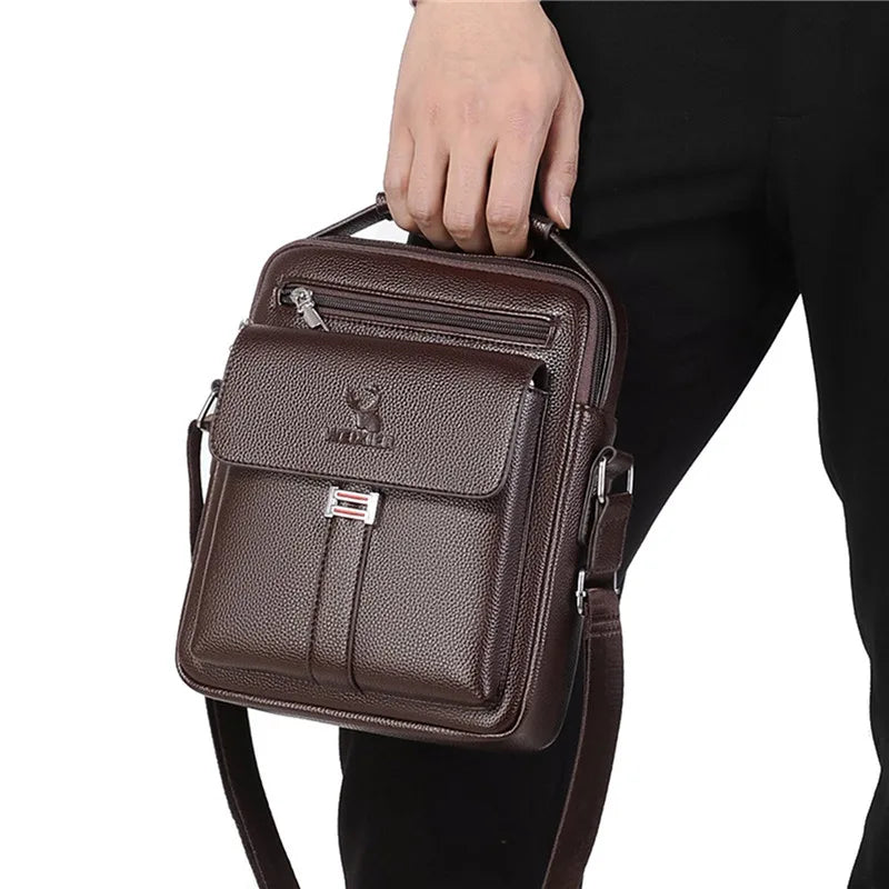 Herren Umhängetaschen wasserdicht Vintage Herrenhandtaschen Große Kapazität PU Leder Tasche Herren Kuriertaschen Tragetasche