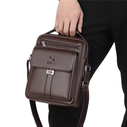 Herren Umhängetaschen wasserdicht Vintage Herrenhandtaschen Große Kapazität PU Leder Tasche Herren Kuriertaschen Tragetasche