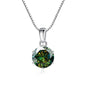 JoyceJelly 1 CT Real Moissanite Pendant Necklace For Women Royal Blue Color Moissanite 925 Sterling Silver Wedding Fine Jewelry