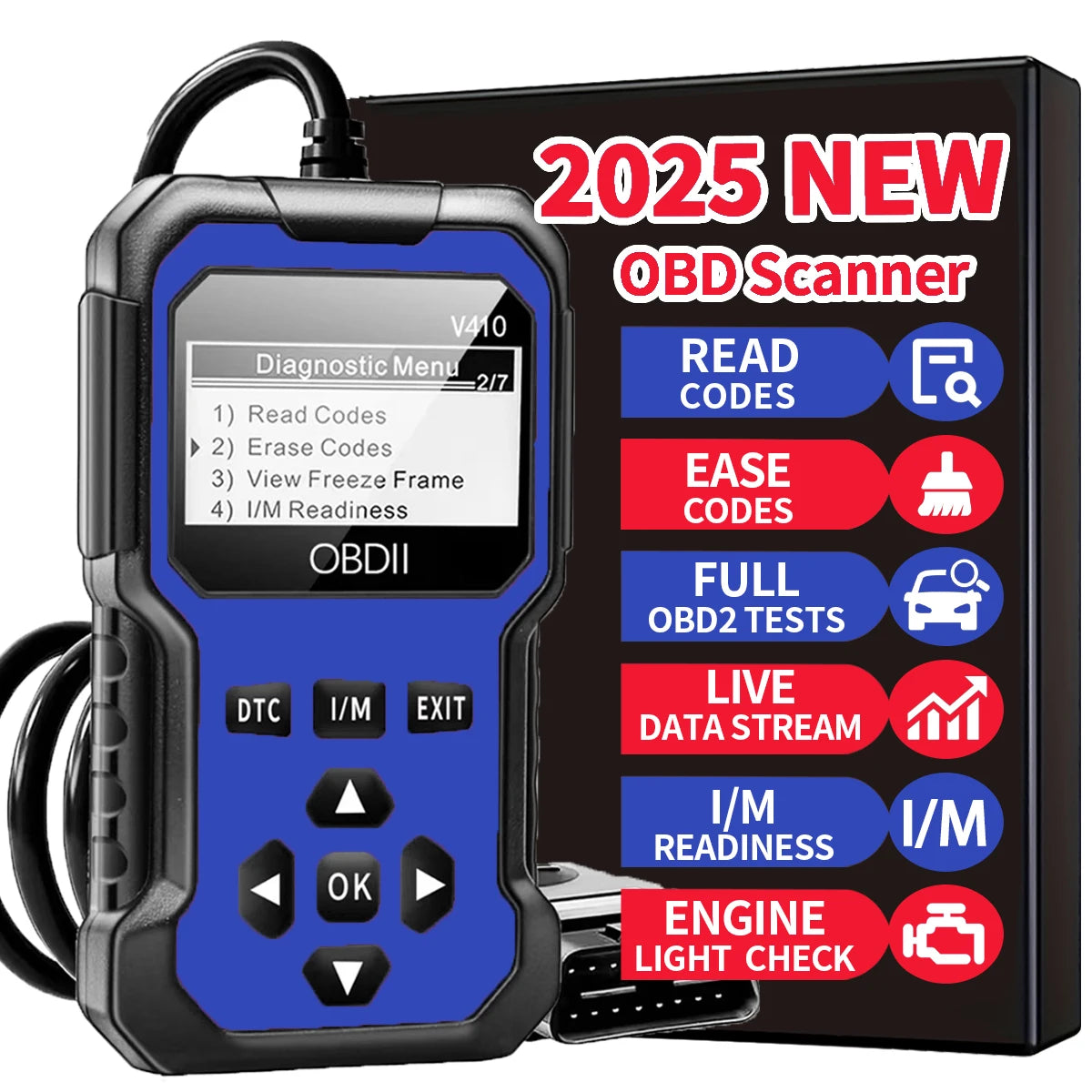Auto-OBD2-Scanner Diagnosegerät Fehlercode-Leser Motorfehlercode-Leser-Scanner kann alle OBD-II-Protokoll-Autos ab 1996 diagnostizieren
