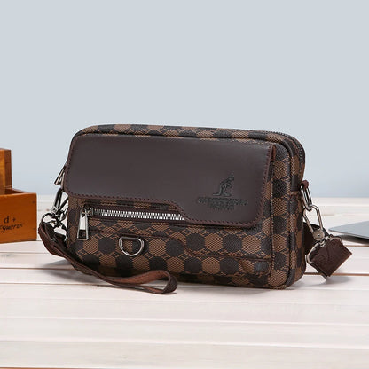 Business Herren Clutch Bags Hochwertige PU-Leder Herren Kleine Umhängetasche Multifunktionale Herren Handtasche Tasche mit Hüftgurt