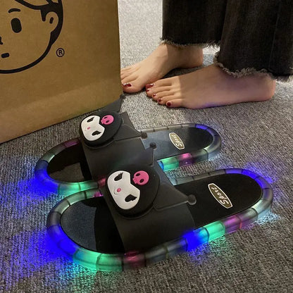 LED Light Sandals Women Hello Kitty Luminous Slides