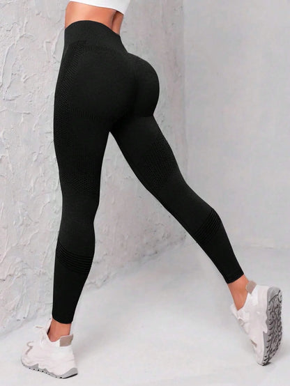Nahtlose Sportleggings mit breitem Bund