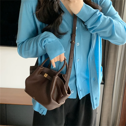 JW PEI 2025New Women's Canvas Brown Crossbody Shoulder Bag Mini Vegan Leather Tote Bag Handbag Dumpling Bag High Quality Leather