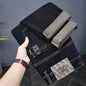 Spring Fashion Elastic Waist Vintage Pant Male Denim Straight High Street Trousers Ripped Soft Stretch Slim Fit Jeans Casual Men
