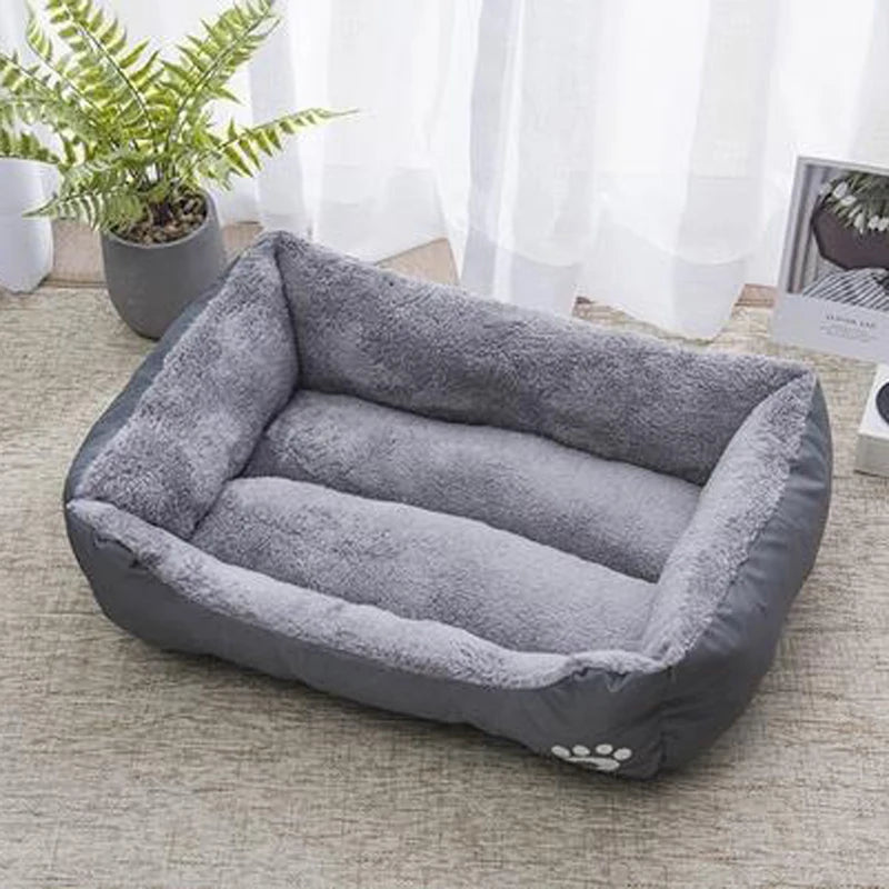 Schwarzes Hundebett Plüsch-Schlafbett für große, mittlere und kleine Hunde, rutschfeste und bissfeste Schlafmatte für Haustiere