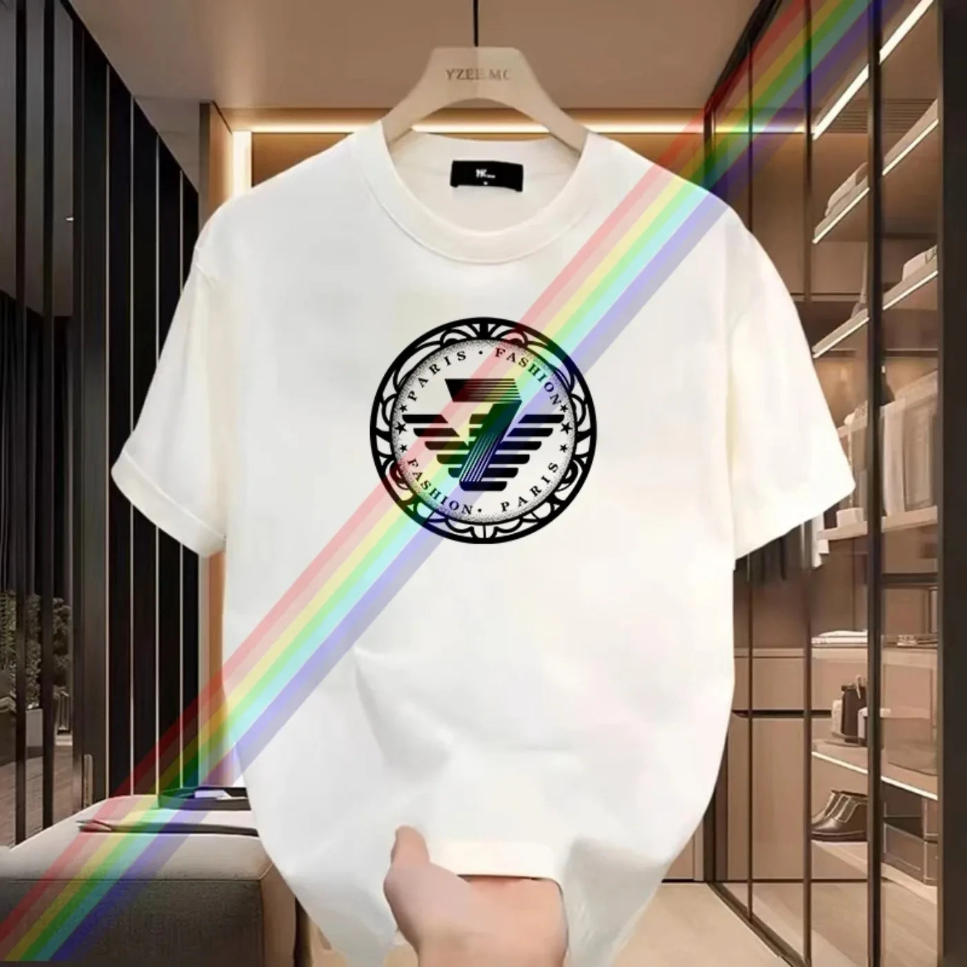 2026 Summer Plus Size Women T-shirt Fashion 7 Words Paris Graphic Men's Tops Classic Fashion Top Harajuku O Collar T-shirt Tee