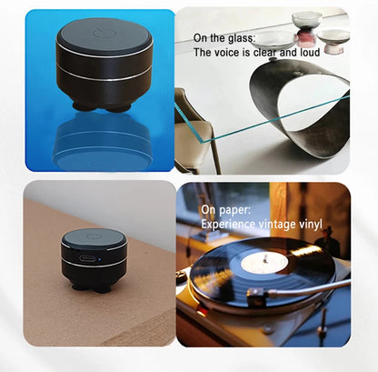 Knochenschall-Wireless-Lautsprecher – Saugnapfhalterung, TWS Hi-Fi-Klang mit verstärktem Bass, tragbare Schlaufe, Resonanzeigenschaften, dynamisches Audio