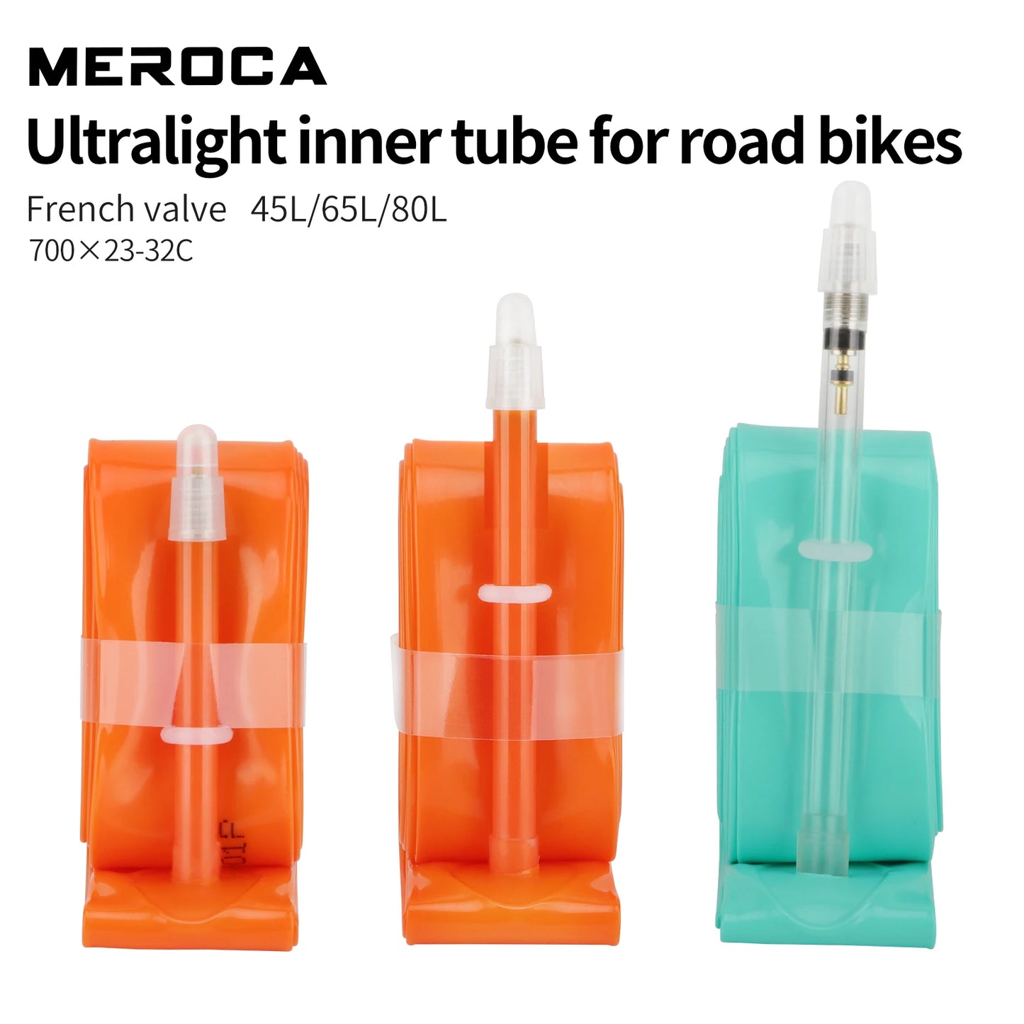 MEROCA Rennrad TPU-Schlauch 700x23-32C FV 45L/65L/80L Ultraleichter Rennradschlauch