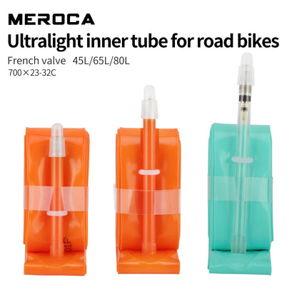 MEROCA Rennrad TPU-Schlauch 700x23-32C FV 45L/65L/80L Ultraleichter Rennradschlauch