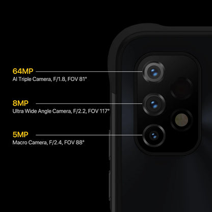 UMIDIGI BISON GT2 PRO Robustes Android-Smartphone Helio G95 6,5" FHD+ 90Hz NFC 64MP Kamera 6150mAh Akku Handy IP68, IP69K
