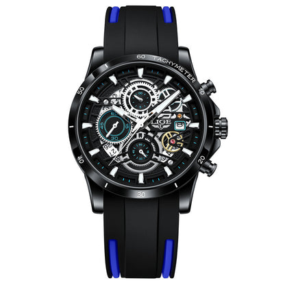 Skeleton Quartz Watch – Multifunctional Men's Timepiece