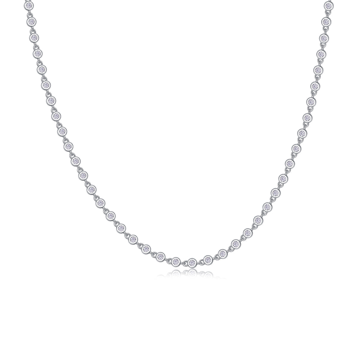 Tennis Heart Moissanite S925 Platinum Necklace Set