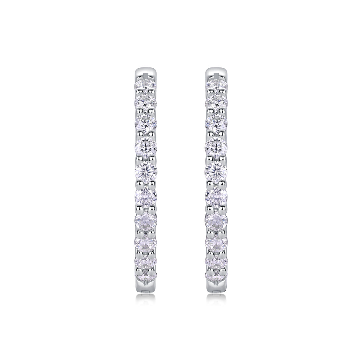 Moissanite Diamond Stud Earrings Authentic S925 Platinum-Plated