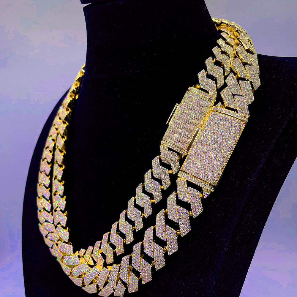 Moissanite Cuban Link Chain Necklace | S925 Sterling Silver | Luxury Fine Jewelry