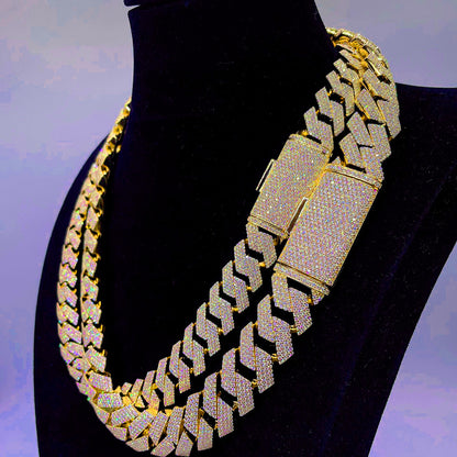 Moissanite Cuban Link Chain Necklace | S925 Sterling Silver | Luxury Fine Jewelry