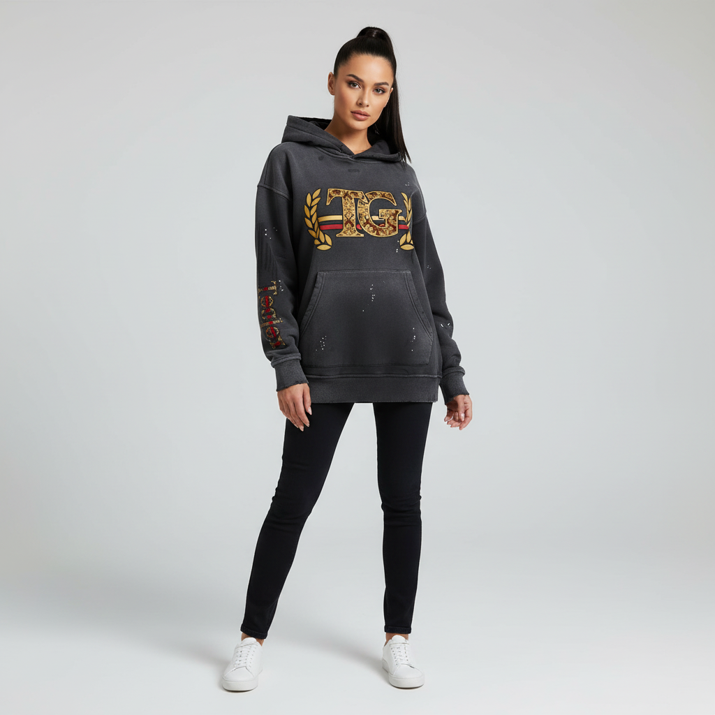 Teglex Frayed Hoodie Schwerer Pullover
