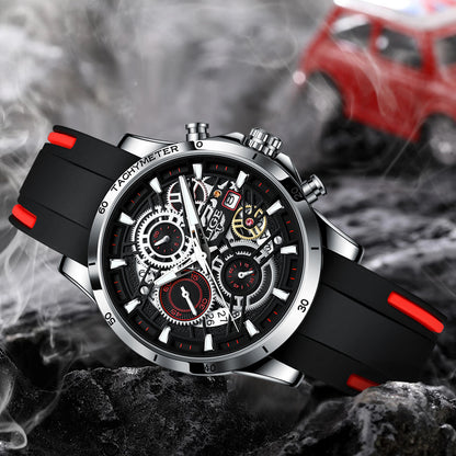Skeleton Quartz Watch – Multifunctional Men's Timepiece