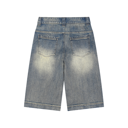 Teglex Designer Acid Wash Baggy Denim Shorts | Men's Streetwear