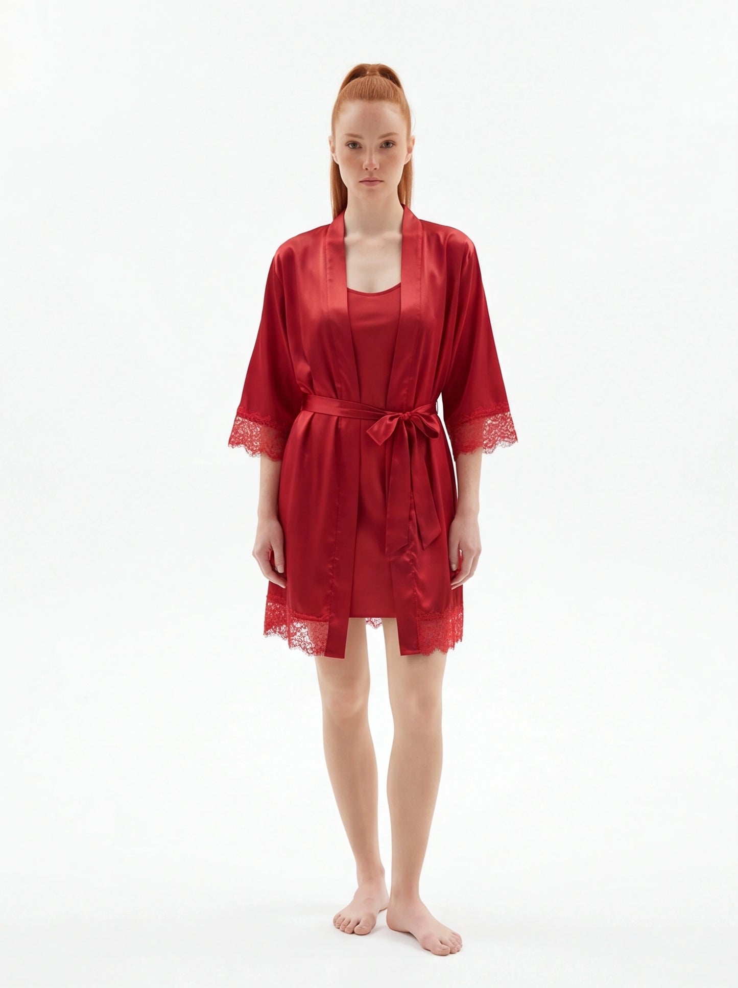 Women's Ice Silk Robe Nightgown – Plus Size Homewear