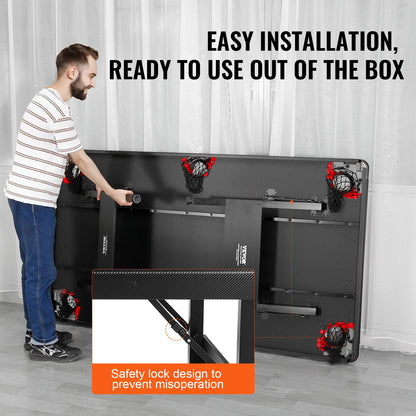 Billiards Table, 192 Cm Pool Table, Portable Foldable Space-Saving Table, Billiard Table Set Includes Balls, Cues, Chalks And Brush, Black With Red Cloth, Perfect For Family Game Room Kid Adult