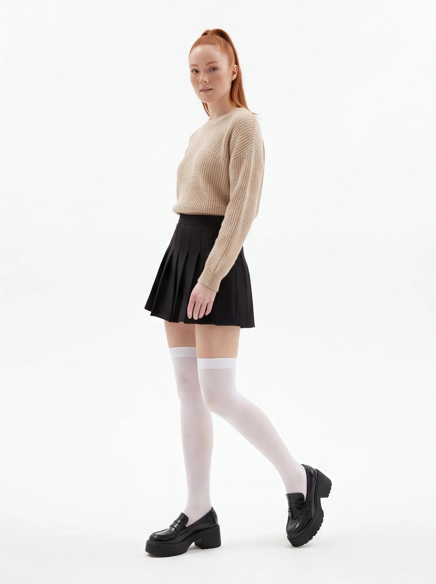 Over Knee Nylon Thigh High Socks  Lolita Soft Feel Women's