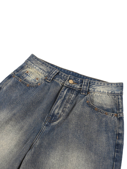 Teglex Designer Acid Wash Baggy Denim Shorts | Men's Streetwear