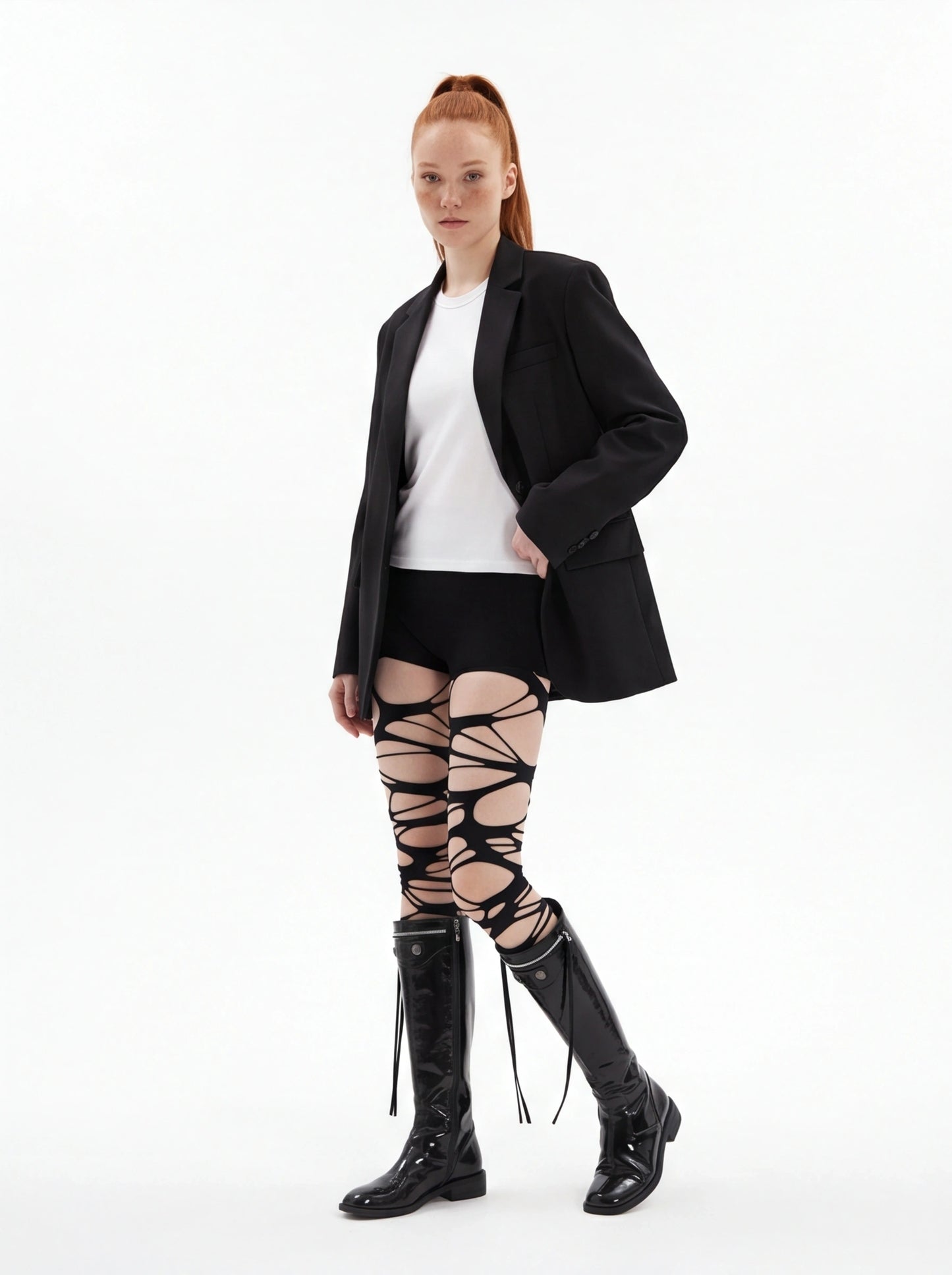 Punk Gothic Spider Web Tights  Black Mesh Lolita Hosiery