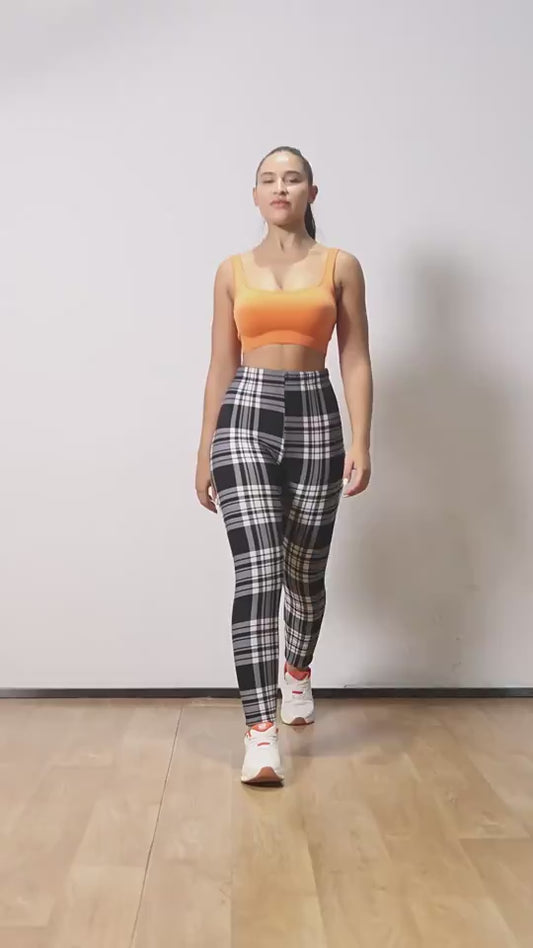 Women's Striped High-Waist Yoga Leggings – Tummy Control