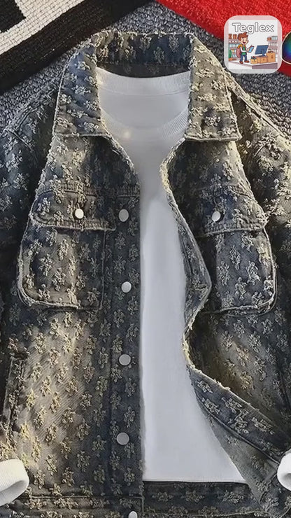 Men's American Denim Jacket | Loose Fit Couples Casual Outerwear | Teglex