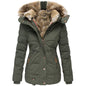 Women's Wool Collar Cotton-Padded Winter Jacket – Warm Puffer Coat
