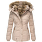 Women's Wool Collar Cotton-Padded Winter Jacket – Warm Puffer Coat