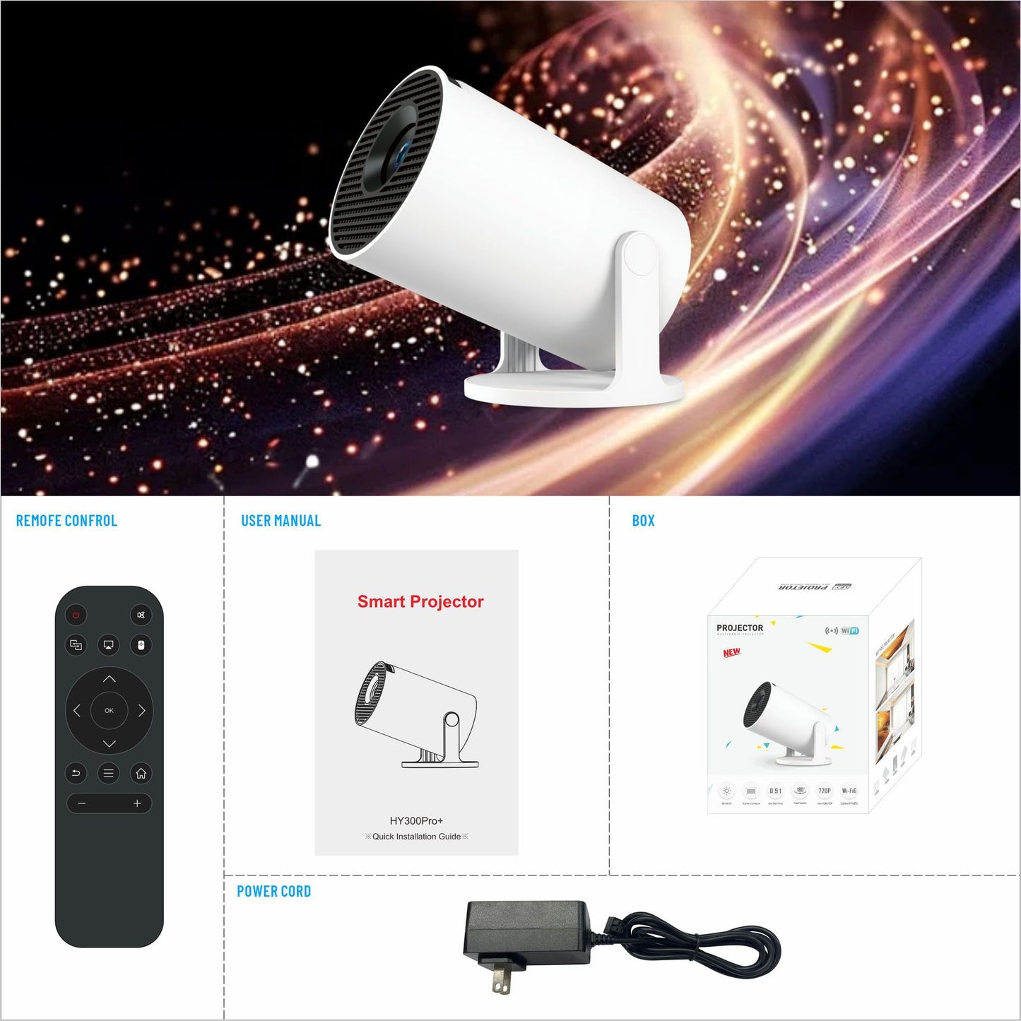 Portable Mini HY300 Projector – Compact Smart Home Cinema