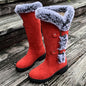 Women's Velvet Chunky Heel Snow Boots – Warm Winter