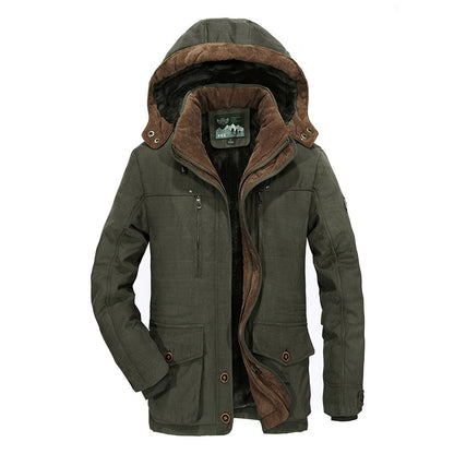 Herren Wattierte Mittellange Winterjacke aus Baumwolle – Warm Isolierter Mantel