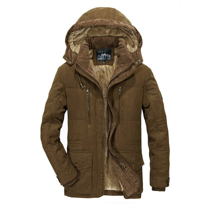 Herren Wattierte Mittellange Winterjacke aus Baumwolle – Warm Isolierter Mantel