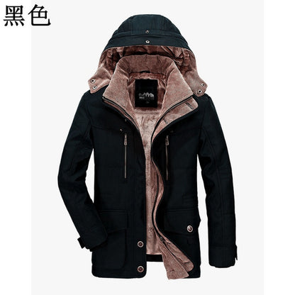 Herren Wattierte Mittellange Winterjacke aus Baumwolle – Warm Isolierter Mantel