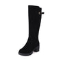 Women's Frosted Knee-High Fashion Boots – Round Toe