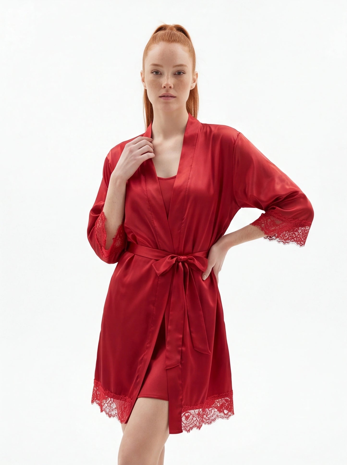 Women's Ice Silk Robe Nightgown – Plus Size Homewear