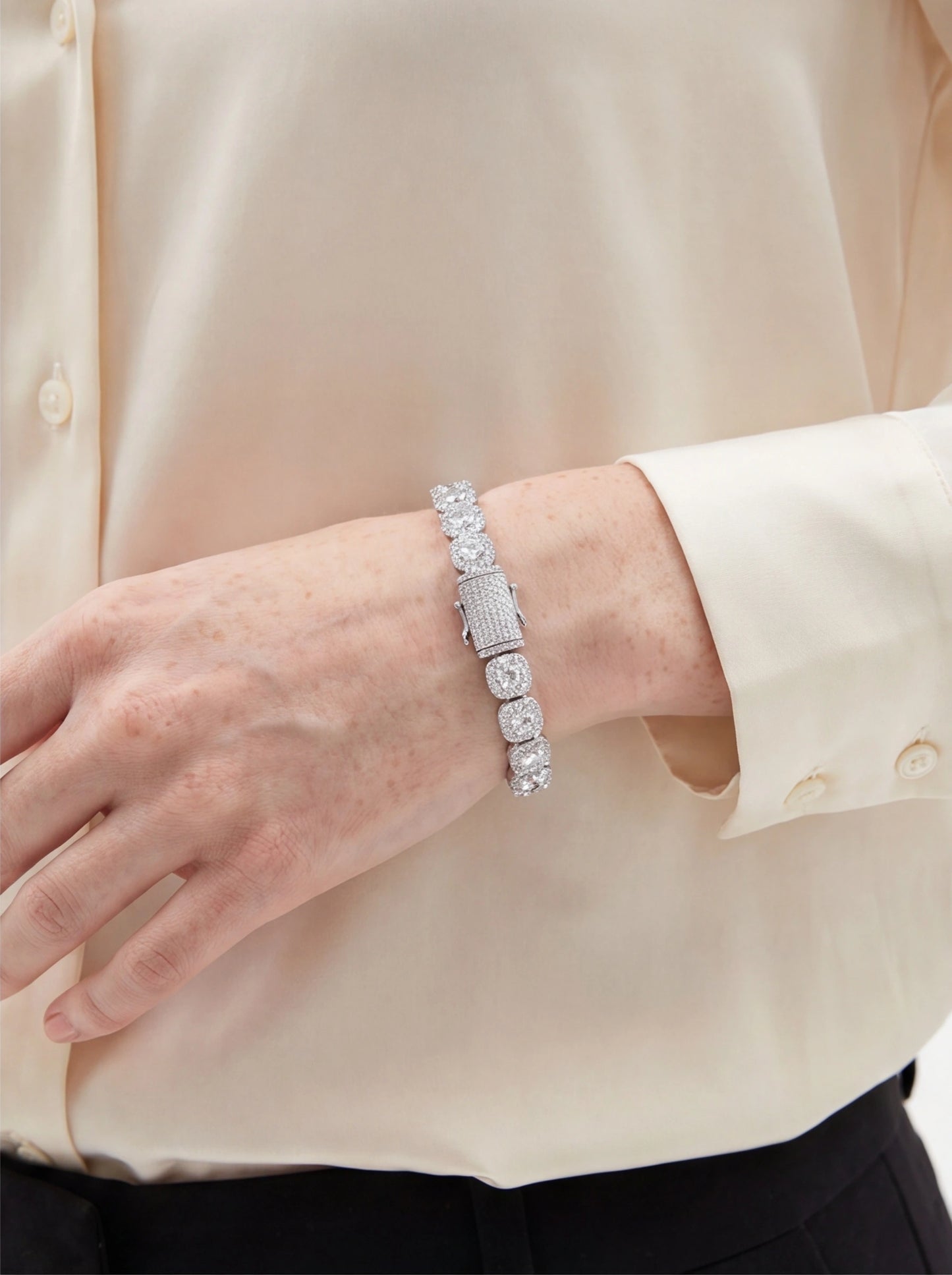 10mm Moissanite Cuban Chain Bracelet - S925 Sterling Silver GRA